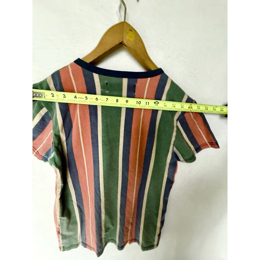 Civil Regime Stripe T-Shirt Bird Crane Roses LA Floral Los Angelas Cotton‎ Small